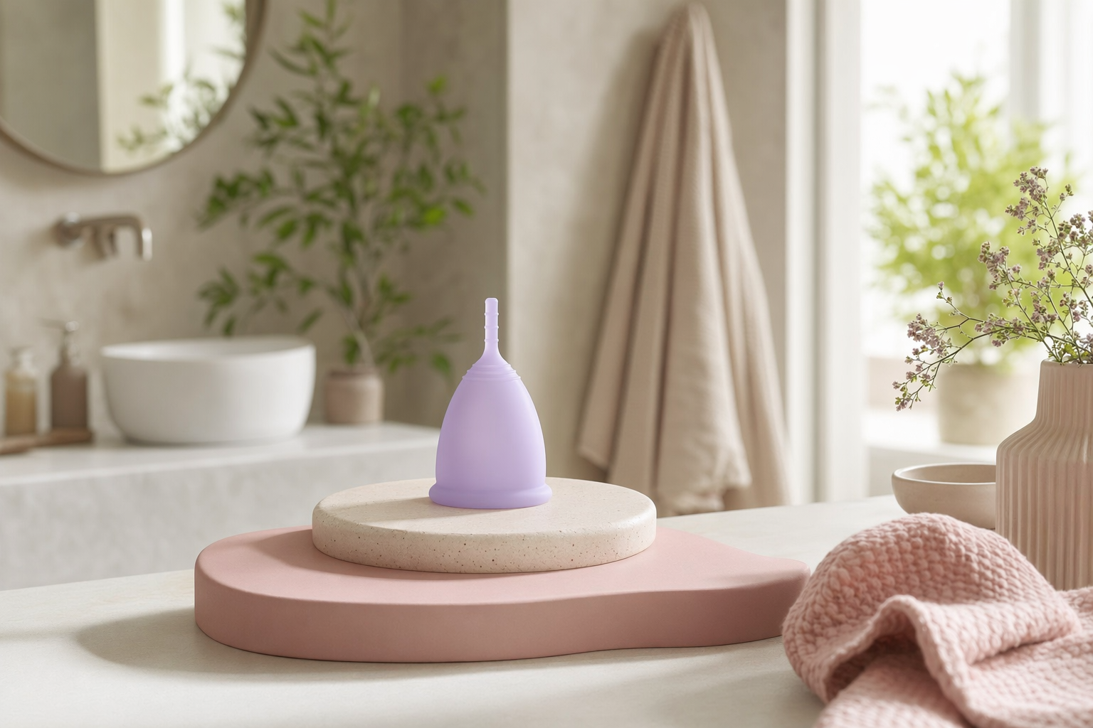 Stilren menskopp i mjuka ljusa toner